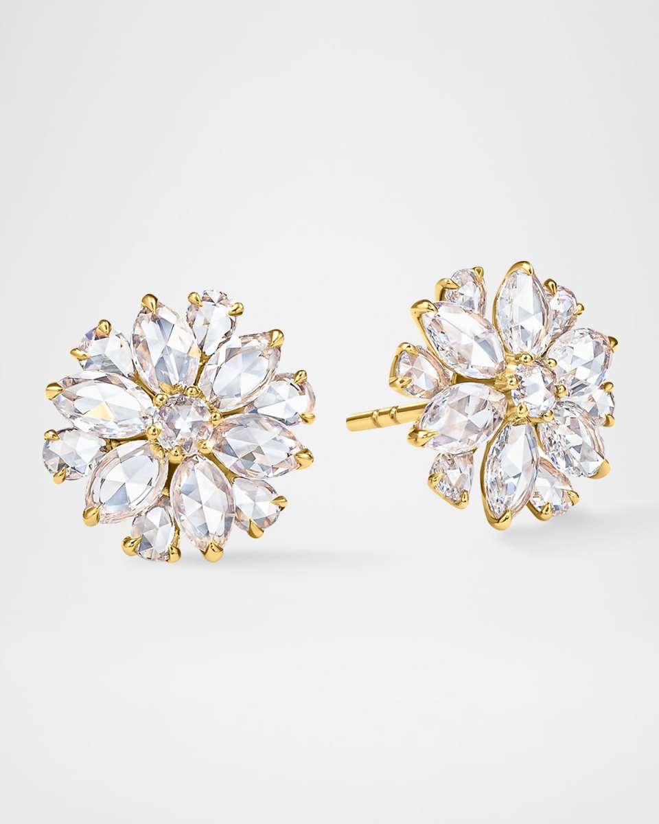 Eclat 18K Yellow Gold Diamond Stud Earrings, 1.85tcw